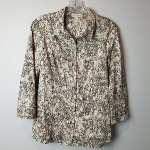 Dana Buchman button down snakeskin shirt Large